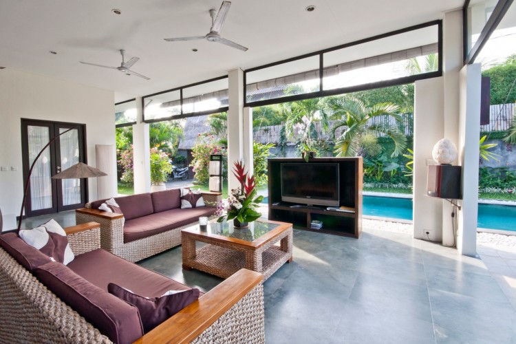 Villa Surga - Living Area with Pool View