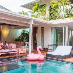 Villa A-Mar - Living Area and Bedroom from Pool