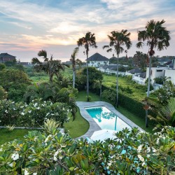 Villa Nedine - Pool from Upper Level at Sunset