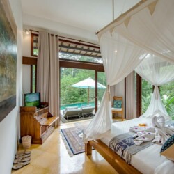 Villa Umah Shanti - Bedroom One with Pool View