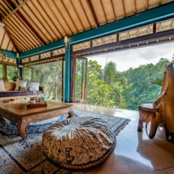Villa Umah Shanti - Enclosed Living Area with Jungle View