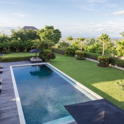 Villa Uma Nina - Pool and Lawn from Upper Floor